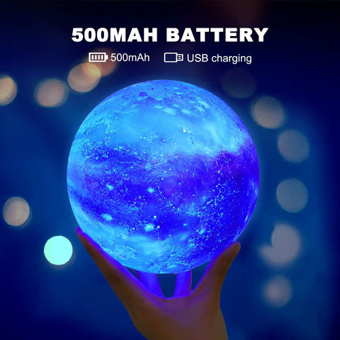 Hand holding Moon Lamp Galaxy Light 6 Inch With 16 Color LED 3D Moon Illusion Remote And Touch Control Dope Lava Night Light