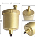Hydro Master automatic air vent valve, brass, 1/8 inch.