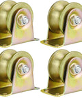 2 Inch U Type Groove Wheel Heavy Duty Rigid Caster With Bracket For Inverted Track Rolling Gate Sliding Gate Industrial Machines Wire Rope Rail Pack Of 4