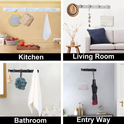 Heavy Duty Wall Mounted Coat Rack With Six Sturdy Hooks Crafted From Solid 304 Stainless Steel Rust Resistant Entryway Organizer Built Tough For Real Life Hassle Free Mounting And Smooth Curves To Save Your Gear