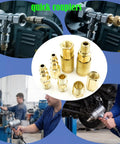 Complete 55 Piece One Quarter Inch NPT Air Hose Fittings Kit With Quick Connect Couplers And Plugs For Air Compressors And Pneumatic Tools