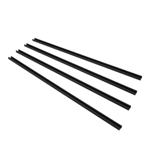 Aluminum 48 Inch T Track For Woodworking Universal Double Cut Profile With Predrilled Mounting Holes And Hold Down Clamps Sandblast Black Anodized 4 Pack Fits Five Sixteenth Inch And One Quarter Inch T Bolts And One Quarter Inch Hex Bolts