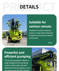 Road Ready Concrete Boom Pump And Mobile Mixer Truck Rig Slick Setup Full Process Integration Built Tough For House Building viewed from the rear, showcasing the pumping system.