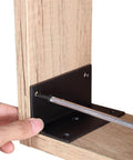 Installing Heavy Duty 4 Inch L Shaped Right Angle Bracket With Screws 6 Hole Mounting 3 Millimeter Thick Black Metal Corner Brace