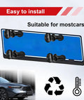 Tough As Nails Rustproof License Plate Screw Kit With Anti Theft Quarter Inch Stainless Steel Bolts and Heavy Duty Hex Nuts in installation view.