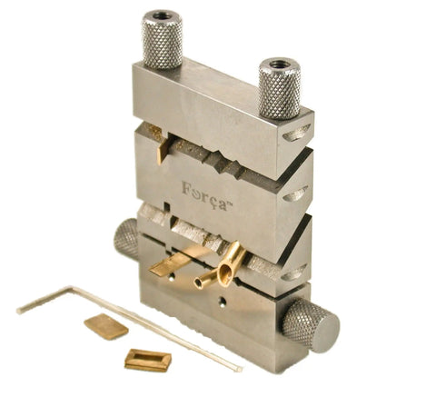 Slick Jewelry Miter Vise For Exact Tube And Wire Cutting At Forty Five To One Thirty Five Degrees showing precise metal cutting tool.