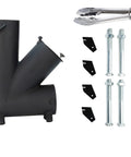 Portable Wood Burning Rocket Stove For Camping And Outdoors With Fire Poker Ideal For Survival Gear Backyard Cooking Camp Grilling And Outdoor Events Any Weather, including accessories like bolts and poker