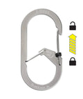 Go To G Series SlideLock Dual Chamber Carabiner Keychain Stainless Steel Dual Security Locking Gate with SlideLock mechanism