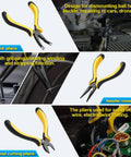 Ball link, diagonal, needle-nose pliers from 12 Piece RC Car Tools Kit Must Have With Hex Phillips Flat Screwdrivers Pliers Sockets Wrench For Traxxas Arrma RC Cars Drones Airplanes Helis Hobby Models Repair Blue.
