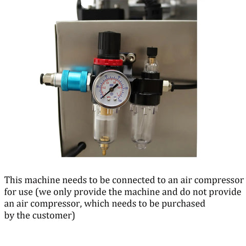 Hassle Free Automatic Desktop Conveyor Round Bottle Labeler 110V Cranks Out 20 To 30 Pieces Per Minute pressure regulator and air filter detail