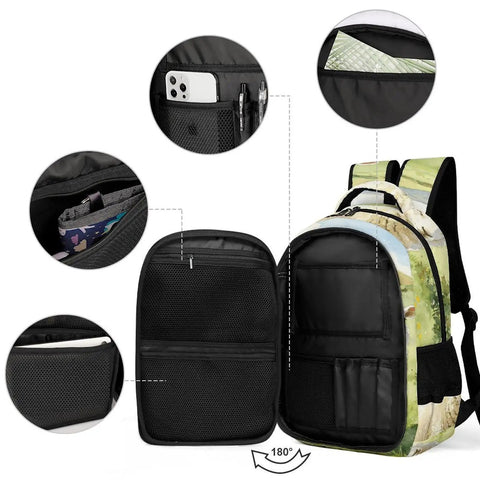 Watercolor Meadow Sheep Printed Backpack For Everyday Use Unisex Large Capacity Daypack Durable Polyester Breathable And Easy To Clean