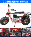 Mini bike with Exhaust Header Pipe Muffler Replacement For Predator 212 196cc 224cc 6.5HP Engines and heat shield tape