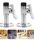 Premium Stainless Steel Marine Door Catch For Yacht Cabin Silver Latches With Anti Collision Protection To Stop Slamming And Protect Surfaces From Damage, showing two polished latches.