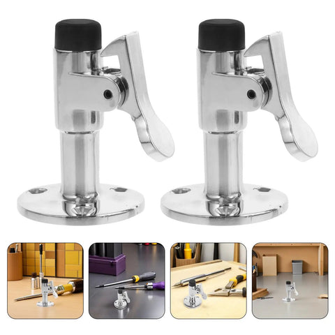 Premium Stainless Steel Marine Door Catch For Yacht Cabin Silver Latches With Anti Collision Protection To Stop Slamming And Protect Surfaces From Damage, showing two polished latches.