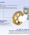 Panda Claw Upgraded Brass Extruder Gear With Golden RNC Nano Coating and AL6061 arm for Bambu-Lab P1P P1S X1C X1E 3D Printers