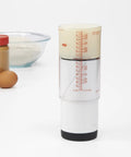 Two Cup Adjustable Measuring Cup With Grippy Rotating Body For Easy Pouring Of Peanut Butter And Honey, Inner Track Guides The Plunger