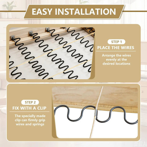 Heavy Duty Upholstery Stay Wire And Sofa Spring Repair Kit With 120 Sturdy Clips For No Sweat Couch Fixes 50 Feet Paper Wrapped Wire installation instructions.