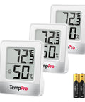 3 Pack Digital Hygrometer Kit With Indoor Outdoor Temperature And Humidity Monitor, weather station, batteries included