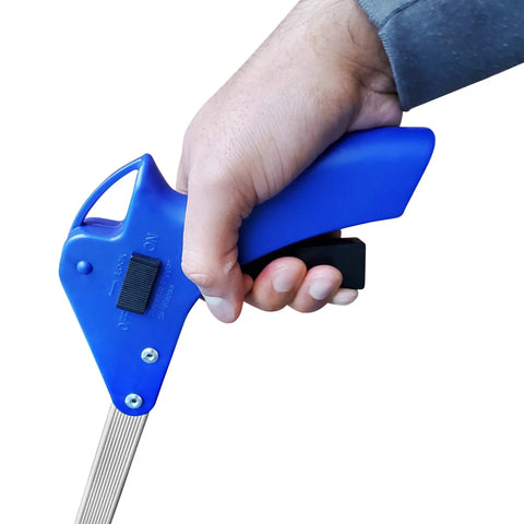 Two Pack Foldable Reacher Grabber Tool With 32 Inch Reach Lightweight Aluminum Extender Suction Cup Precision Grab Claw Garbage Picker Garden Nabber Mobility Aid Pickup Tool Easy Storage