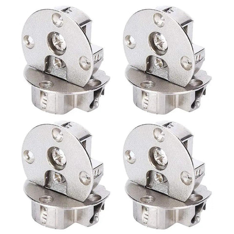 Set of four semicircular Zinc Alloy cabinet hinges, concealed 90 degree flip door hinge, ultra quiet soft close, durable hardware.