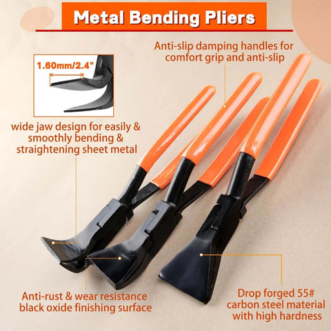 Three Piece Pro Grade Hand Seamer Set With 45 90 180 Degree Jaws For Metal Bending In Standing Seam Roofing HVAC Doors And Windows Aluminum Sheet Metal Work Go To Tool For Tight Spaces