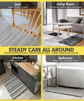Four areas in home with Four Pack Non Slip Rug Tape For Hardwood Floors And Tiles, Heavy Duty, Double Sided Adhesive Carpet Tape visible.