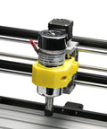 Air Cooled 300W Brush DC Spindle Motor With 0 To 48V Adjustable Switching Power Supply, 52mm Clamp And ER11 Collet mounted on CNC