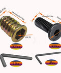 Solid As A Rock Screw Thread Inserts For Wood Furniture Quick Grip Hex Socket Bolts Carbon Steel Kit Includes Wrench For Rigged Projects That Lock Tight Daily - 30 pcs of carbon steel hex inserts with wrench for wood projects