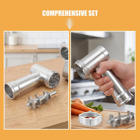 Electric Meat Grinder Replacement Parts Aluminum Alloy Grinder Tube For Home Kitchen Sturdy Meat Mincer Spare Tool Kit To Speed Up Grinding And Make Sausage Like A Pro. aluminum grinder tube with auger and ring