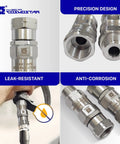 Stainless Steel 3/8 Inch NPT-M 360 Degree Pressure Washer Swivel Built To Last Leakproof High Flow Design For Up To 4000 PSI Keeps Hoses Flexible And Twist Free Not For M22 Threads Ideal For Tough Jobs, stainless steel pressure washer swivel connectors