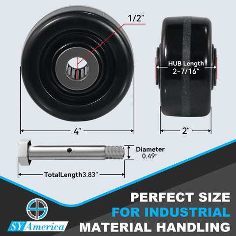 Heavy Duty Beast Mode 4X2 Industrial Casters Featuring Smooth Phenolic Wheels Nonmarking Build with half inch roller bearing size.