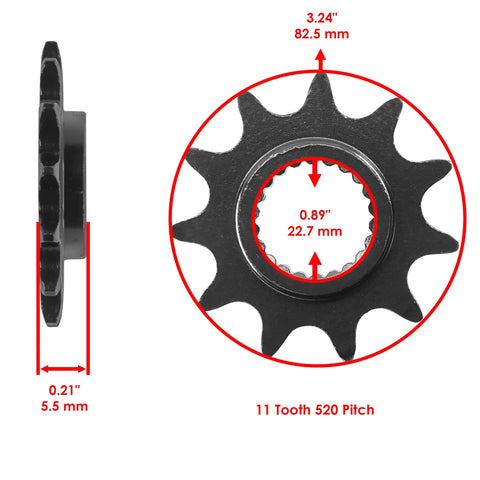 Drive Chain And Sprockets Kit For Trail Boss 325 2000 ATV With 6000 Lb Master Link Front Sprocket 11 Teeth rear view