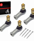 Tie Rod End Kit Beefy Left And Right For Rancher 350 400 420 Foreman 400 450 500 Recon 250 Rincon 650 680 FourTrax 200 300 TRX 250EX 250X And Rubicon Foreman Models Heavy Duty Durable Easy Install, four rod ends with box