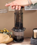 Brewing coffee with Aeropress and using Unbleached Round Disposable Coffee Filters, 600 Count, 64 Mm 2.5 Inch Size