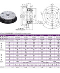 Front view of YZG1-2.5 electromagnetic brake, 24V 20W, single-plate rear brake, inner-hole 25mm