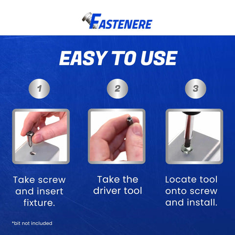 Bulletproof Torx Security Machine Screws 5/16-18 X 1-1/4 Inch installation steps with hands demonstrating use.