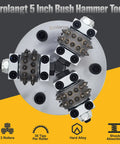 5 Inch Bush Hammer Plate For Stone And Concrete Coating Removal And Surface Roughening CSP 4 5 Anti Slip Floor Prep
