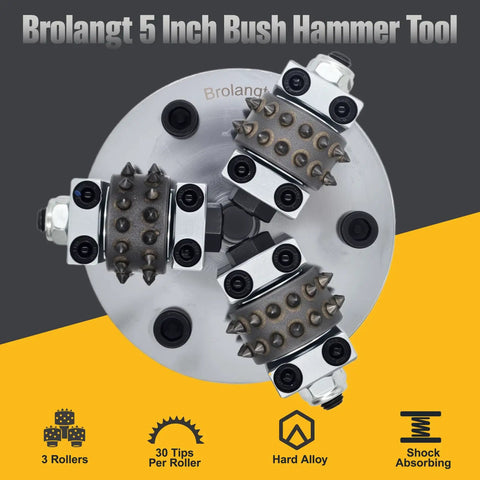 5 Inch Bush Hammer Plate For Stone And Concrete Coating Removal And Surface Roughening CSP 4 5 Anti Slip Floor Prep