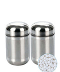 Activated Alumina Desiccant Beads 2 Pack For 3D Printer Filaments And Electronics Reusable Moisture Absorbers, stainless steel containers.