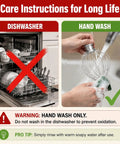Care instructions for Six-Wire Whisk Attachment For Tilt-Head Mixers, showing hand wash only recommendation.