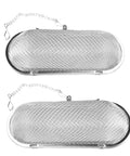 Straight Up Heavy Duty Stainless Steel Mesh Basket Pair For Ultrasonic Jewelry Cleaner And Small Parts Washer Built Tough For No Sweat Cleaning And Effortless Rinsing Daily, 4.3 x 1.96 inches, with chain.