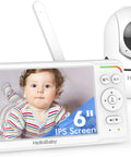 Top Shelf 6 Inch Video Baby Monitor With Ips Screen And Camera For Crystal Clear Audio And 30 Hour Battery Life Featuring Night Vision Two Way Talk And Portable Design That Is A Straight Up Game Changer, showing baby on screen with camera.
