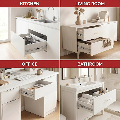10 Pair Drawer Slides 22 Inch Side Mount Built Tough Ball Bearing Cabinet Drawer Glides Full Extension Kitchen Cabinet Rails 100 Pound Capacity Soft Close Whisper Quiet For Smooth Quiet Cabinets in various room setups