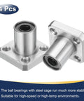LMK6UU Linear Ball Bearings Deliver Rock Solid Precision With A 6Mm Bore And 12Mm Od Spec Featuring Square Flange Chromium Steel construction, pack of 4.