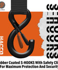 Ratchet Tie Down Straps Four Piece Set 1 Inch By 16 Feet With Padded Handles And Coated S Hook And Safety Clip 2340 Pounds