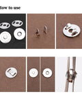 20 Set Bronze 14mm Magnetic Snaps Kit For Purses And Bags With 1 Male Snap 1 Female Snap And 2 Washers Per Set Do It Yourself Friendly Bag Fasteners For Sewing DIY Crafts Leather Purses Bags Clothes installation guide