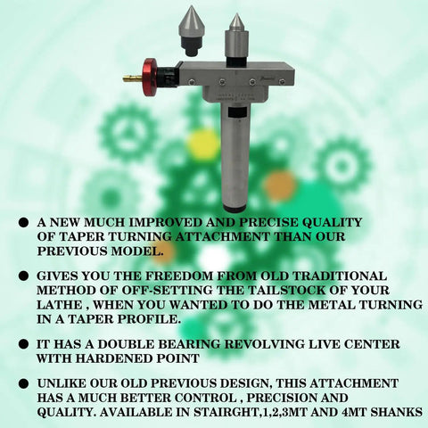 MT4 Taper Turning Attachment With Interchangeable Revolving And Dead Centers precision lathe tool with control and quality