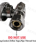 3/8 Inch OD Female Compression Captured Nut To 3/8 Inch OD Compression Lead Free Quarter Turn Straight Angle Stop Ball Valve Chrome Repair Kit Great For Faucet And Toilet Shutoff 100 Pack, chrome valve close-up
