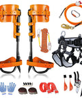 All In One Tree Climbing Gear Set With Adjustable Climbing Straps Steel Core Flip Line 10m Nylon Rope Gloves Saw Arborist Kit