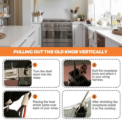 Steps for installing 4Pack 330031 Range Burner Receptacle Kit Replacement For Whirlpool And Kenmore Stoves.